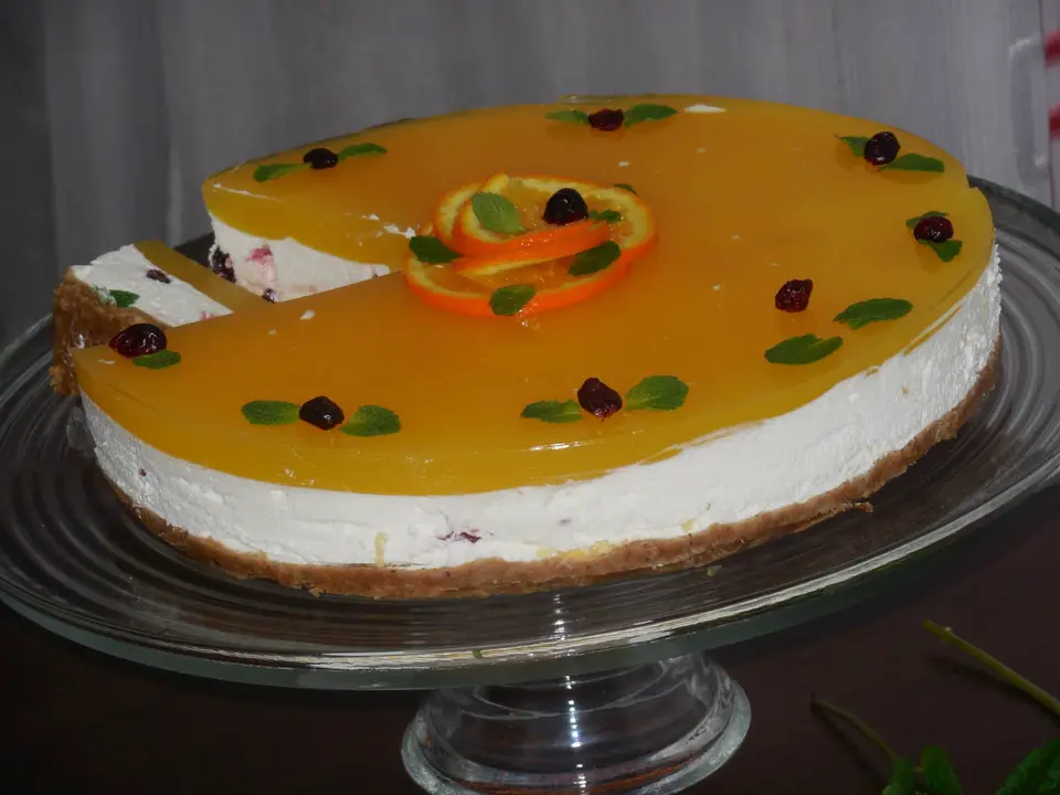 Cheese cake reteta cu crema de iaurt si jeleu de portocale – etapa 4