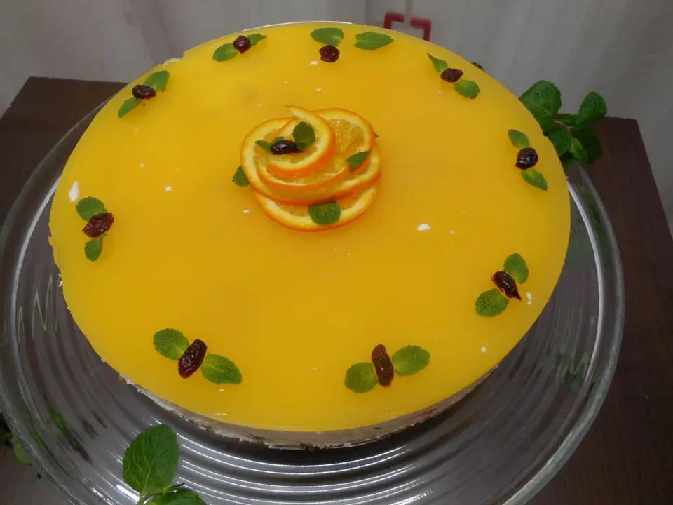 Cheese cake reteta cu crema de iaurt si jeleu de portocale – etapa 3