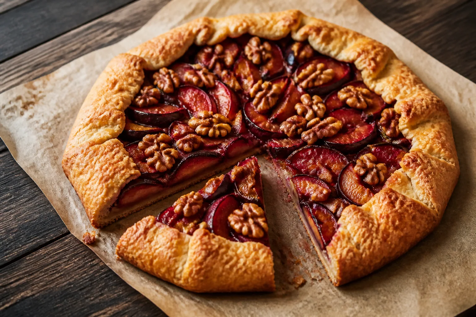 Galette rustică cu prune și nuci Ã¢â‚¬â€œ reÃˆâ€ºetÃ„Æ’